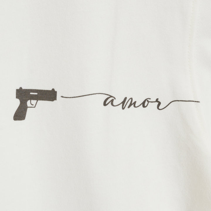 T-Shirt: Heart & Gun – Ivory ♡ Print