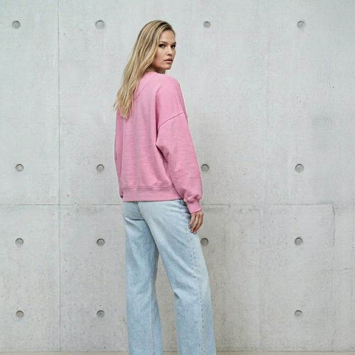 Sweatshirt: Big AZL Kiss – Oversized Crewneck ❍ Print | Rose Washed