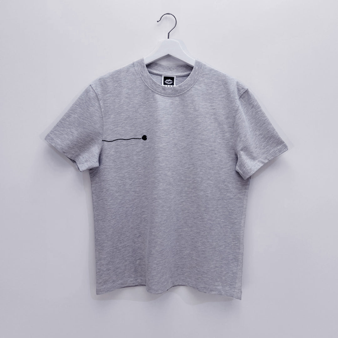 T-Shirt: Heart & Gun ♡ Embroidery | Grey Melange