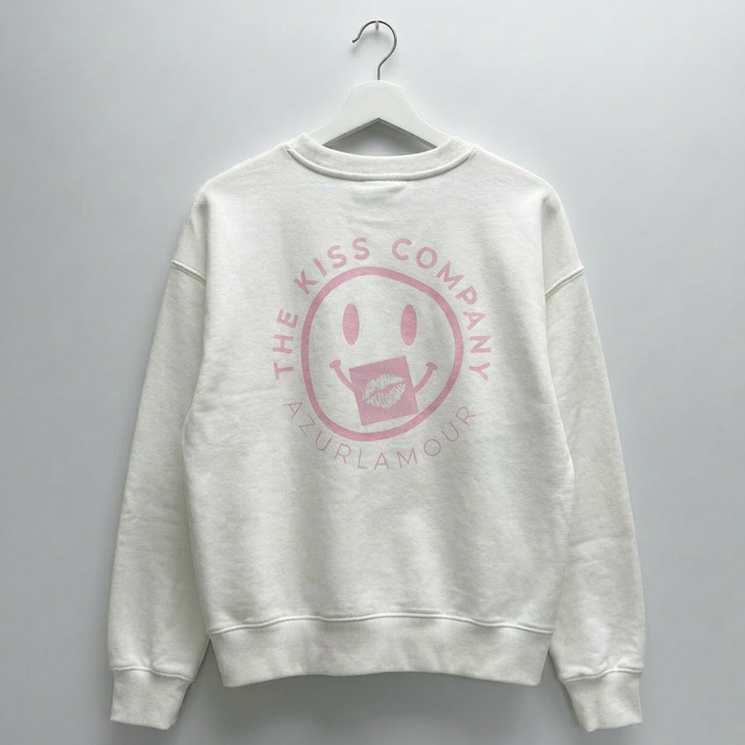 Sweatshirt: AZL Icon · Ivory White | Rose Print