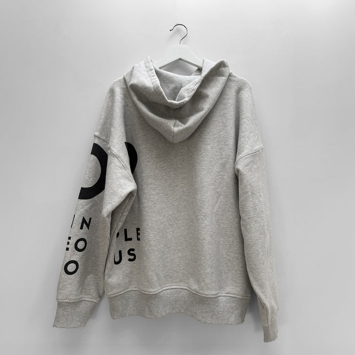 Hoodie: STOP MAKING STUPID PEOPLE FAMOUS ❍ Print | Grey Melange