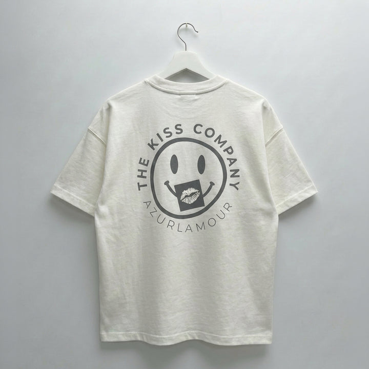 T-Shirt: THE KISS COMPANY · Egret · Oversized ⚥ | Print Grey