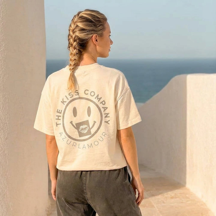T-Shirt: THE KISS COMPANY · Egret · Oversized ⚥ | Print Grey