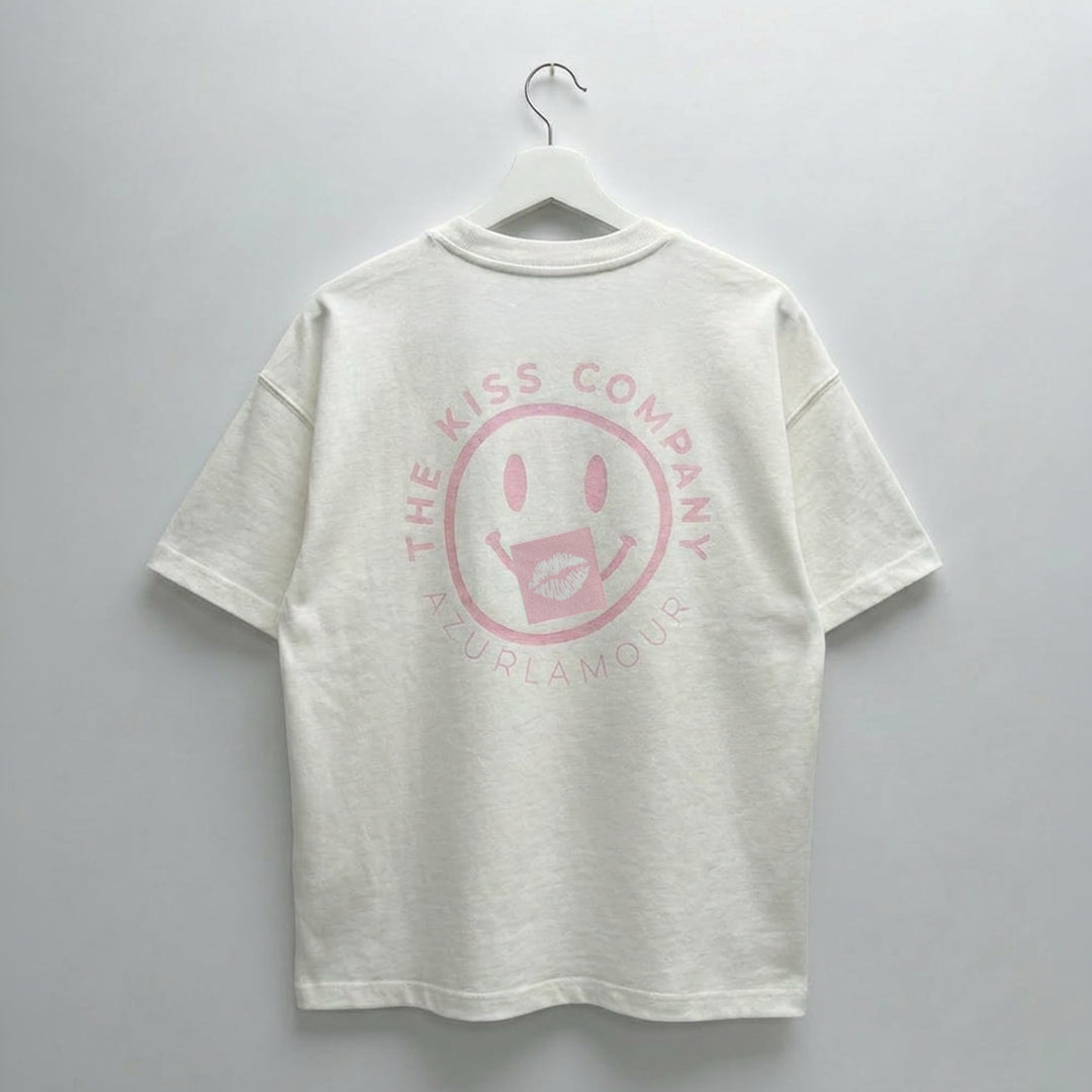 T-Shirt: THE KISS COMPANY · Egret · Oversized ⚥ | Print Rose