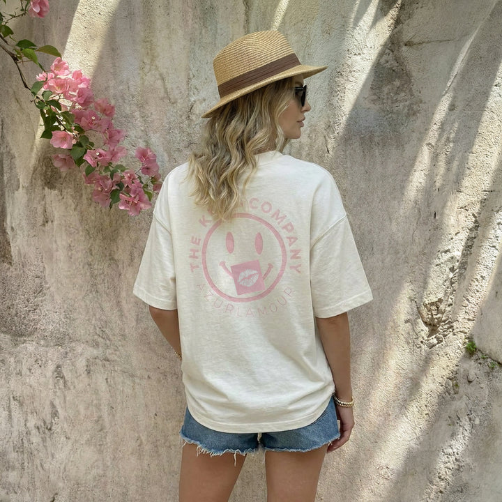 T-Shirt: THE KISS COMPANY · Egret · Oversized ⚥ | Print Rose