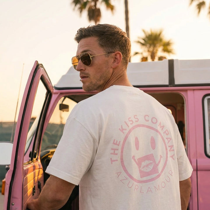 T-Shirt: THE KISS COMPANY · Egret · Oversized ⚥ | Print Rose