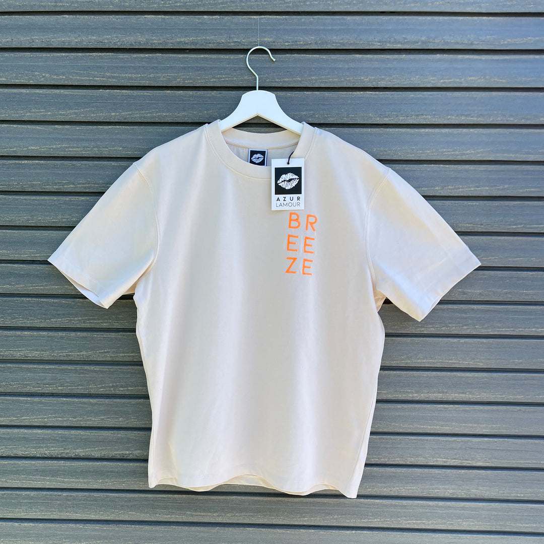 T-Shirt: BREEZE – Neon Orange · Oversized ⚥ | Whitecap Grey