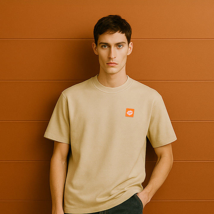 T-Shirt: AZL Icon · Neon Orange · Oversized ⚥ | Whitecap Gray