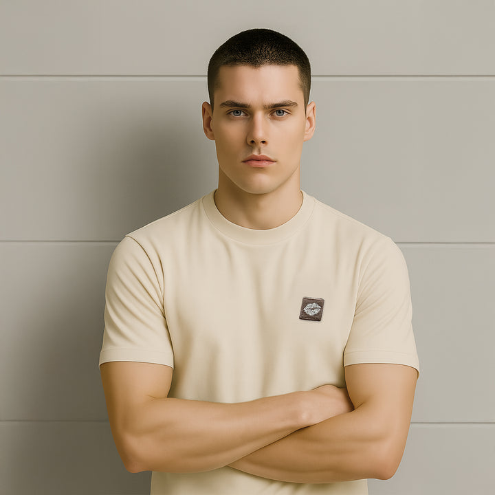 T-Shirt: AZL Icon · Mocha Mousse · Regular ⚥ | Cream