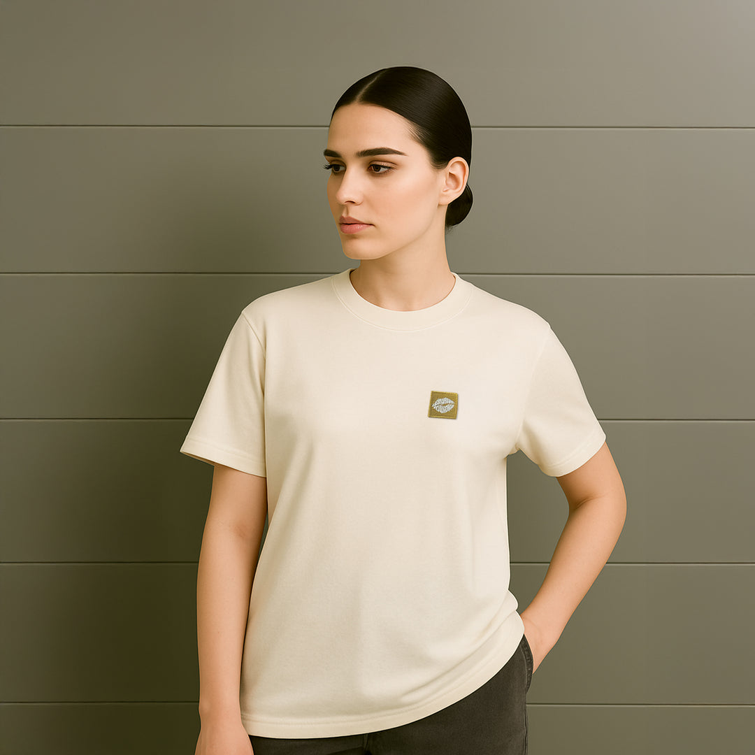 T-Shirt: AZL Icon · Pistachio · Regular ⚥ | Cream