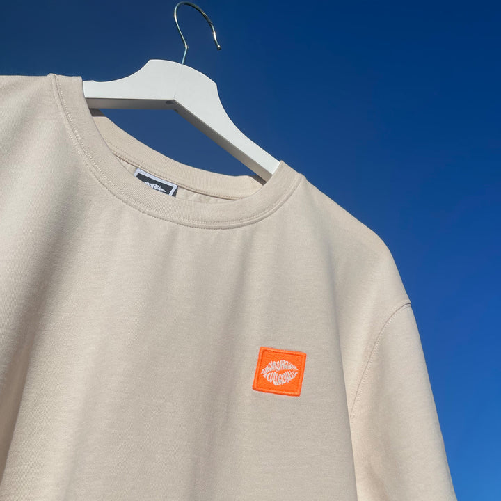 T-Shirt: AZL Icon · Neon Orange · Oversized ⚥ | Whitecap Gray