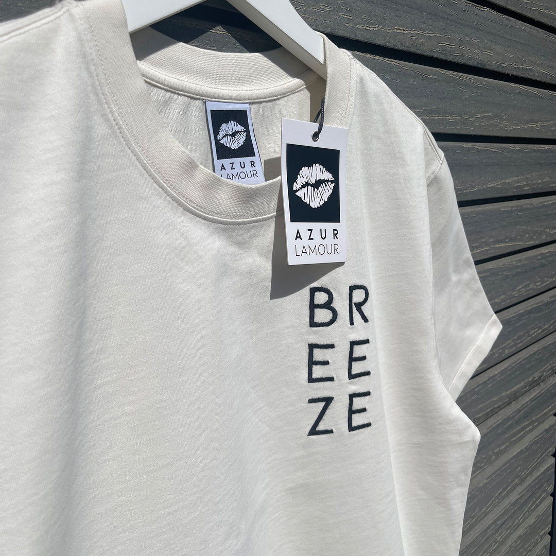 T-Shirt: BREEZE – Dark Navy · Oversized ⚥ | Cream