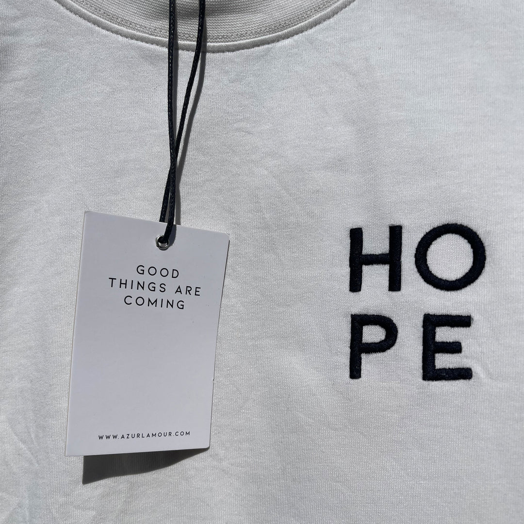 T-Shirt: HOPE – Dark Navy · Oversized ⚥ | Cream