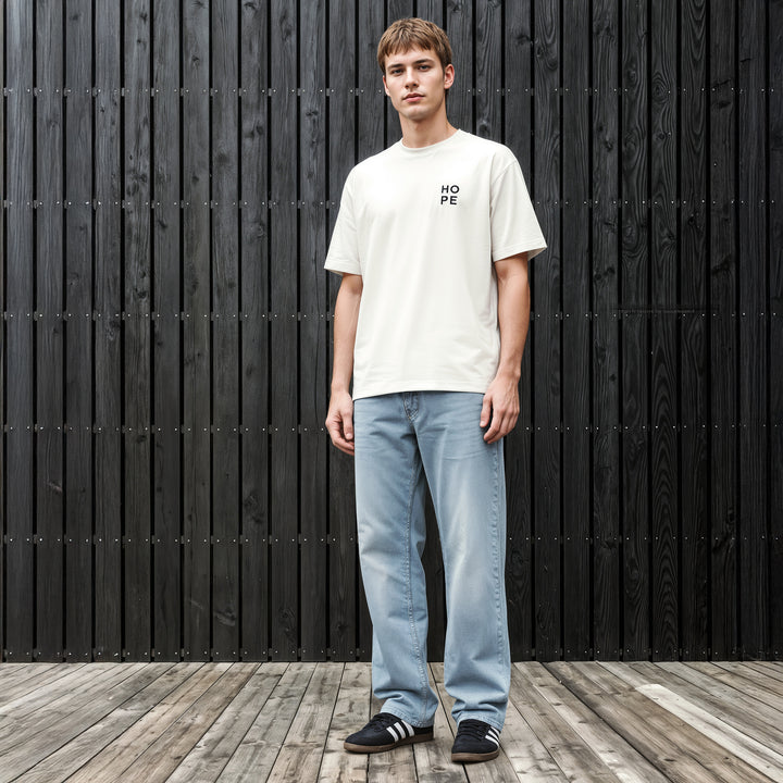 T-Shirt: HOPE – Dark Navy · Oversized ⚥ | Cream White