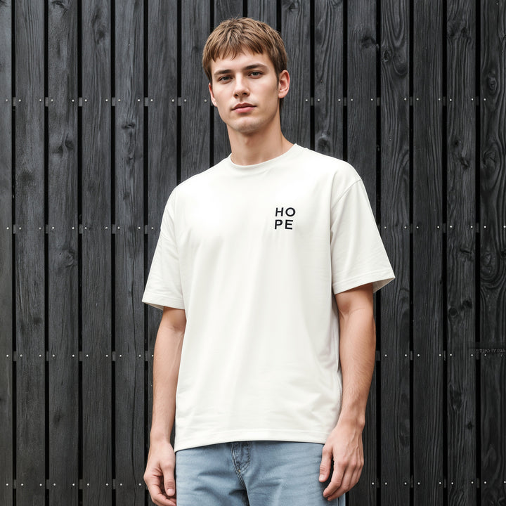 T-Shirt: HOPE – Dark Navy · Oversized ⚥ | Cream White